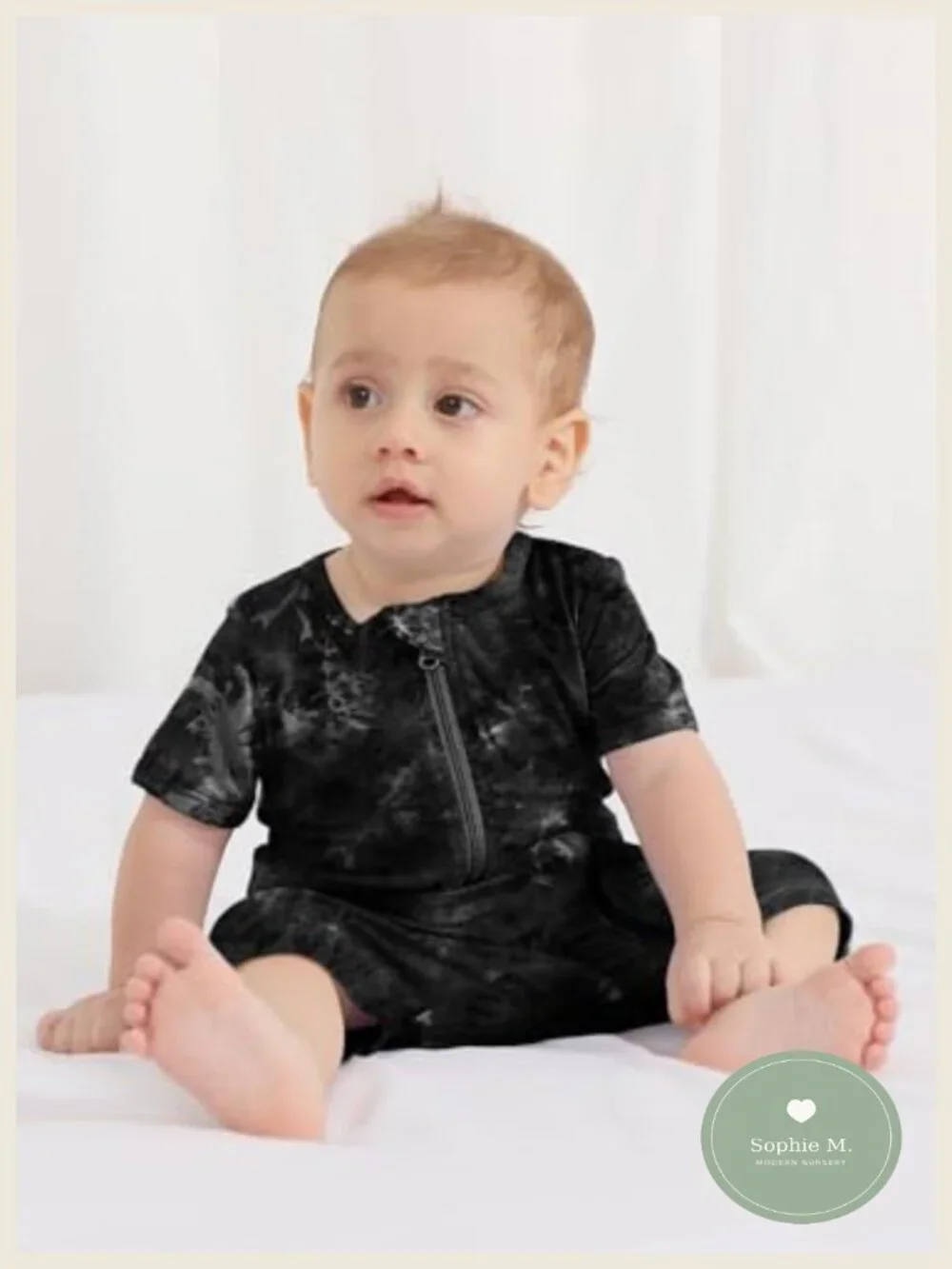 Baby Bamboo Viscose Tie Dye 3-Piece Romper Pajama Set | Premium Soft Rayon &